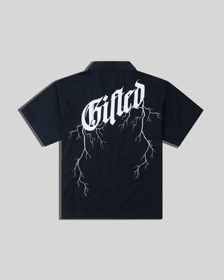 LIGHTNING BUTTON UP - BLACK