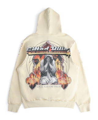 FLAME TOUR HOODY - BONE