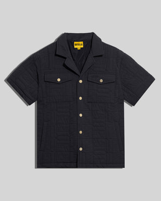 Nylon Button Up Shirt - Black