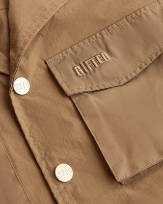 Retro Nylon Button Up Shirt - Khaki