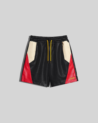 Marlon Faux Leather Shorts - Black